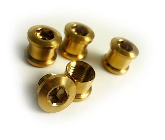 Tiparts Titanium Chainring bolt nut gold 8pc