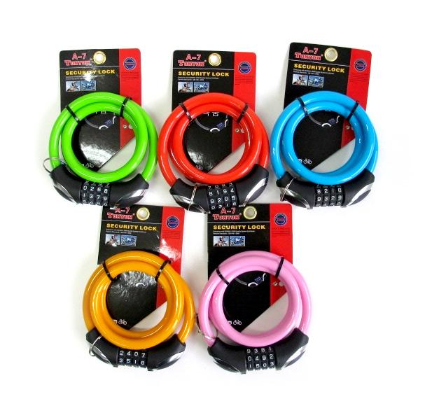 Tonyon A-7 4Digit Bicycle Lock 12x900mm 5colors