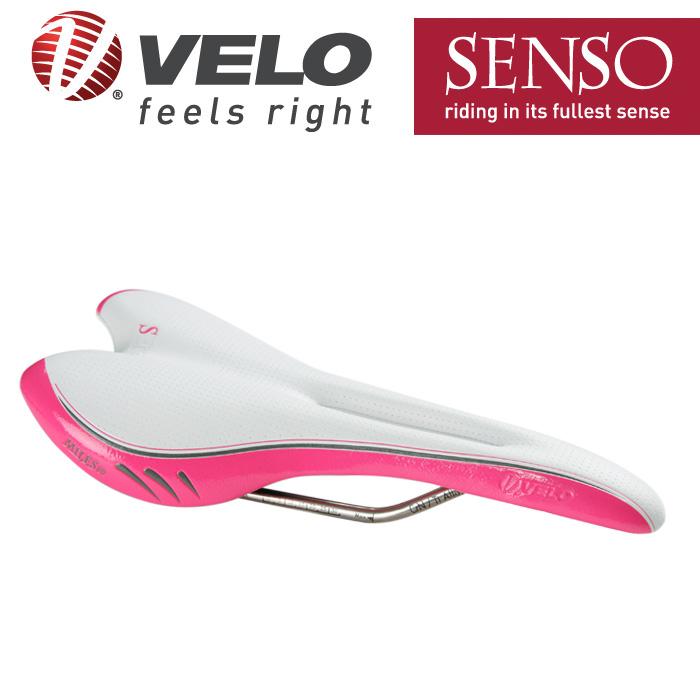 Velo Senso Bike Saddle Seat bicycle S1125 Titan Rail white pink