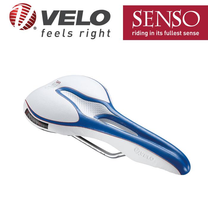 Velo senso bicycle bike saddle seat S1322 white blue