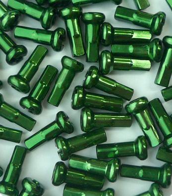 Wheel Smith Alloy Green Nipple 2.0x12mm 50pcs