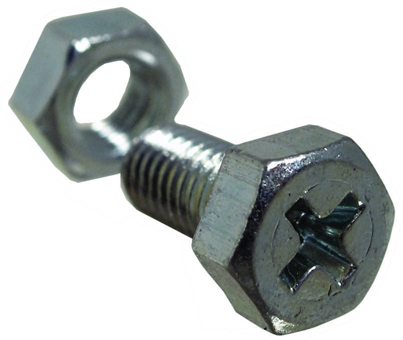 BOLT HEX ACTION 5X10MM BAG OF 10 W/NUTS